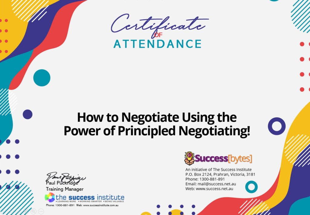 SuccessBytes Certificate: How to Negotiate Using the Power of ...